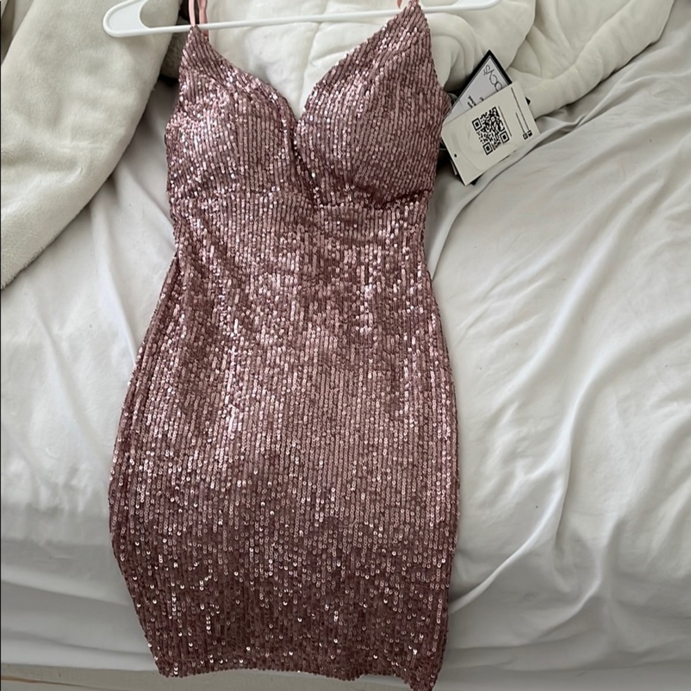 NWT sequin pink mini dress
